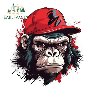 EARLFAMILY 13cm Gorilla Peeker Nhãn Dán Xe Hơi Hấp Dẫn Sáng Tạo Chống Thấm Nước Gương Chiếu Hậu ATV Xe Tải Vinyl Decal Chống Trầy Xước Anime Kiểu Dáng Xe Ô Tô
