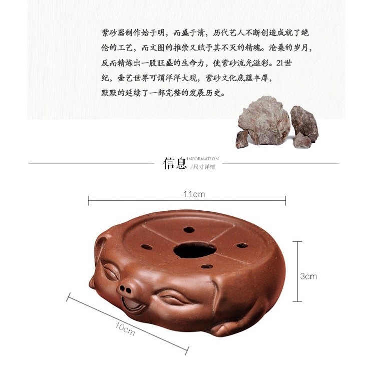 Đôn voi mini cõng ấm trà , chén, chậu bonsai (Dụng cụ kê nắp ấm, kê ấm tử sa hình Trâu, Thiềm Thừ)