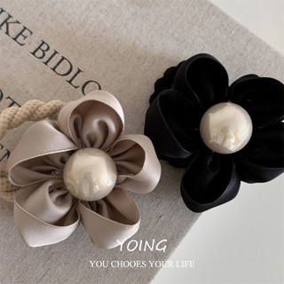 Yoing / phiên bản Hàn Quốc Ngọc Trai Thời Trang Hoa Đen Dây Buộc Tóc Đơn Giản Mũ Đội Đầu Cao Cấp Phong Cách Mới