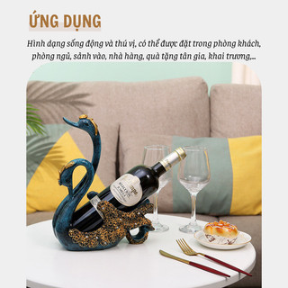 Kệ Đựng Rượu Đôi Thiên Nga Bunnies Giá Đỡ Rượu Vang Sang Trọng, Phụ Kiện Trang Trí Độc Đáo Cho Bàn Quà Tân Gia