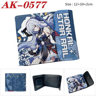 GC2 Honkai Star Rail Hoạt Hình Anime PU Ví Ngắn Sinh Viên Ví Đựng Tiền Xu In Đa Năng Khe Cắm Thẻ Túi