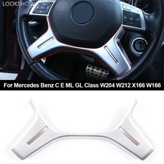 Lookshow Kết Cấu Sợi Carbon Nội Thất Ô Tô Vô Lăng Bảng Khung Bao Viền Cho Xe Mercedes Benz C E ML GL Class W204 W212 X166 U3W6