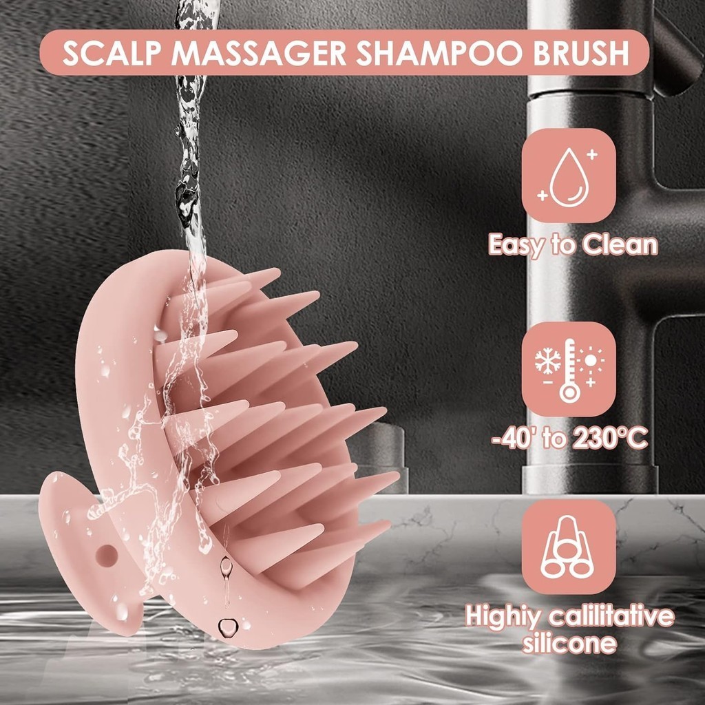 Mềm Silicone Tóc Da Đầu Máy Mát Xa Phục Hồi Tóc Da Đầu Chà Massage Dầu Gội Bàn Chải Lược Mục Tiêu Gàu Ngứa Da Đầu Khô