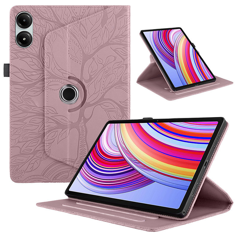 360 ° Xoay Bao Da PU Dập Nổi Và TPU Mềm Ốp điện thoại Máy Tính Bảng Dành Cho Xiaomi Poco Pad 12.1 "2024 Redmi Pad Pro 12.1" 2024