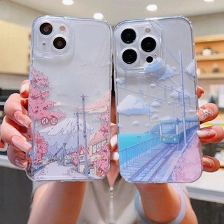 Ốp điện thoại trong suốt phong cảnh Anime cho OPPO RENO 11 10 Pro 11F 8 7 6 5 7Z 8Z 2F 2Z Realme 8 9 Pro Plus