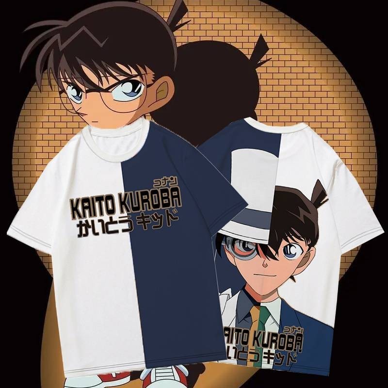YT2 Thám Tử Lừng Danh Conan Kid the Phantom Thief Vải Cosplay 3D Mùa Hè Áo Thun Cho Trẻ Em Anime Tay Ngắn Top TY2