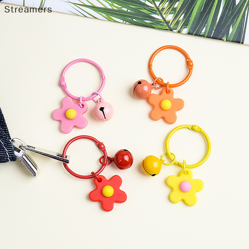 {Streamers} Móc khóa hoa đầy màu sắc với Móc khóa kim loại sáng tạo Mặt dây chuyền hoa Móc khóa Túi phụ kiện Vòng chìa khóa Mới