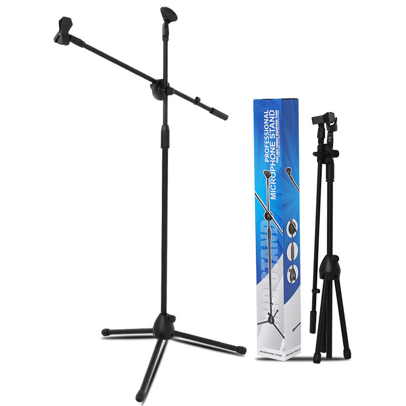 Chân quay điện thoại kèm kẹp điện thoại và mic- Giá đỡ đế đứng xoay 360 độ điều chỉnh độ cao