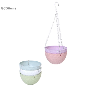 Gcdhome Ban Công Dây Chậu Hoa Giả Giỏ Mây HOT