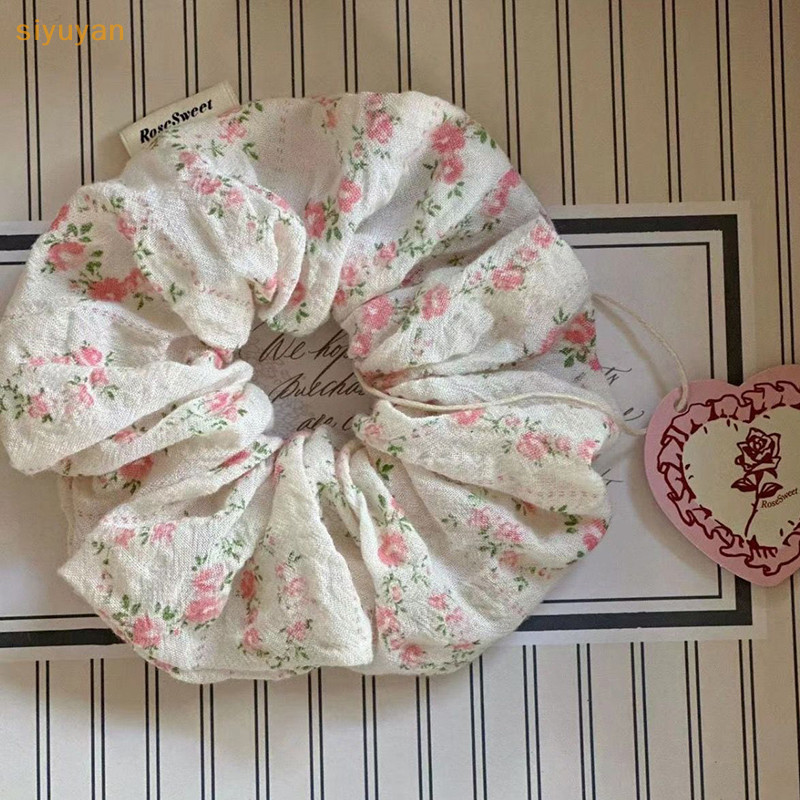 Siyuyan Ngọt Ngào Dễ Thương Nhỏ In Hoa Co Giãn Tóc Dành Cho Nữ Bé Gái Thời Trang Ren Tóc Scrunchies Phụ Kiện Tóc Mũ Dễ Thương VN