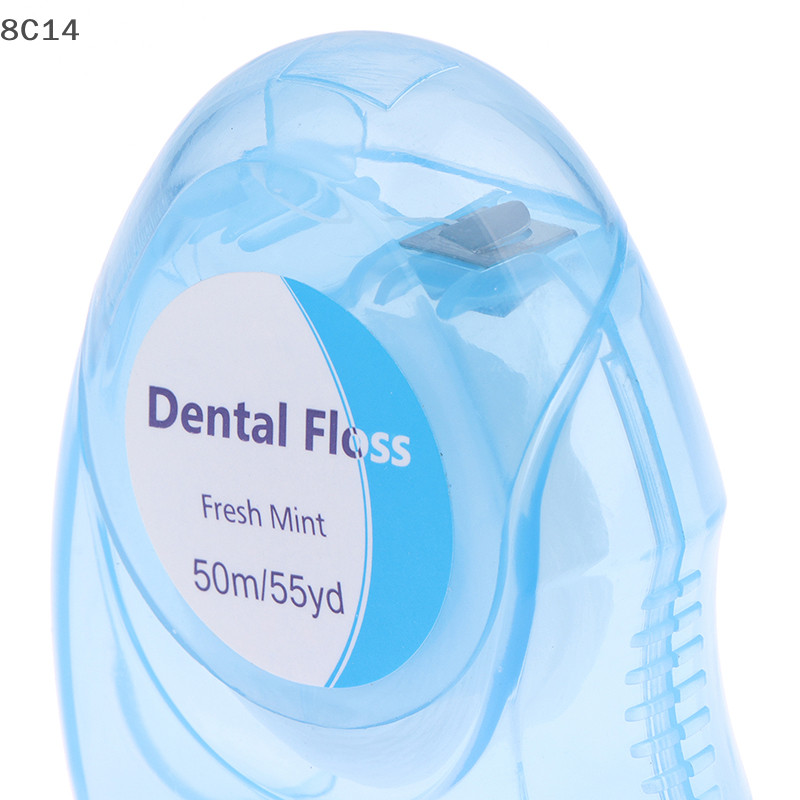 GVERLCRTN 50M / hộp Micro Wax Bạc Hà Hương Vị Đánh Bóng Bàn Chải kẽ Răng Dính Tăm Flos Pick Vệ Sinh Răng Miệng Dây Sạch [8C]