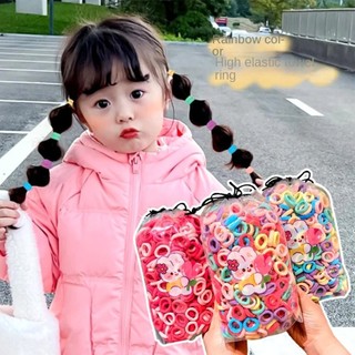 [Giao hàng từ Việt Nam] FURNICLICK 100 chiếc Băng đô đàn hồi cao, Bộ băng đô trẻ em MIni dễ thương Hàn Quốc, Thời trang không gây hại Dây buộc tóc ngón tay màu nâu đen Mũ nón trẻ em