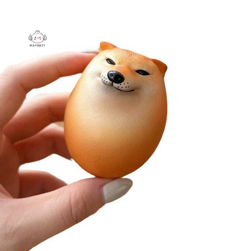 Maybest Creative Shiba Inu Realistic Egg Shape PVC Trang trí bàn làm việc Trang trí liên minh chó & trứng cho văn phòng tại nhà Quà tặng Giáng sinh vui nhộn {VN}