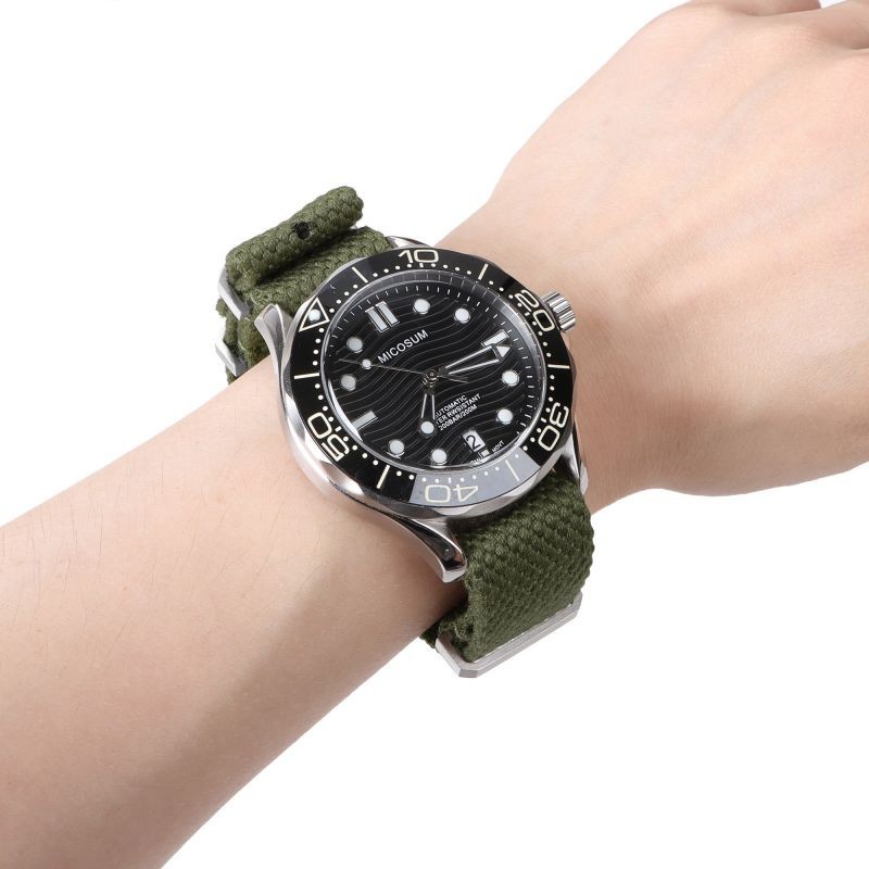 Sợi Tự Nhiên NATO Nylon Dây Đeo Đồng Hồ 20 Mm 22 Mm Vải Đồng Hồ Nam Nữ Thể Thao Dây Đeo Tay Vòng Tay Dệt Dây Vải Dây Đeo Cổ Tay Cổ Điển Đơn Giản Đa Năng Dây Đeo Đồng Hồ