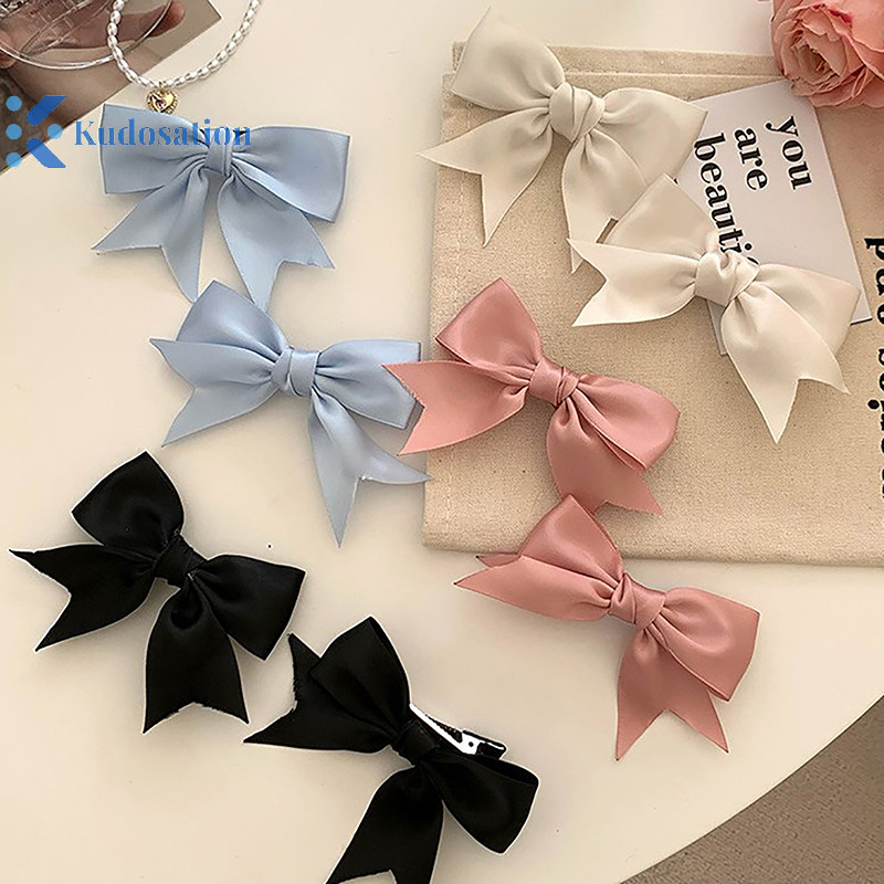 Kudosation Thanh Lịch Sa Nơ Kẹp Tóc Cho Bé Gái Kawii Barrettes Dễ Thương Tóc Accessoires Ruy Băng Người Phụ Nữ Kẹp Tóc Hairgrip