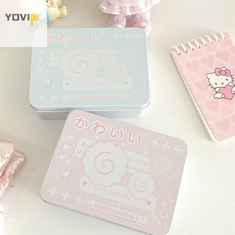 Yovip Tinplate Hộp Bảo Quản Hoạt Hình Photocards Thẻ Nhỏ Thiếc Hộp Bảo Quản Lon Đồng Xu Bông Tai Nghe Hộp Đựng Trang Sức Thu Thập Hộp VN