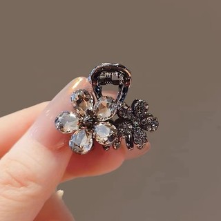 Mauropoli [Hàng có sẵn] Kẹp tóc cá mập hoa pha lê Kẹp tóc cao cấp vừa phải Đầu lưng khối lượng nhỏ Kẹp tóc nửa mảnh