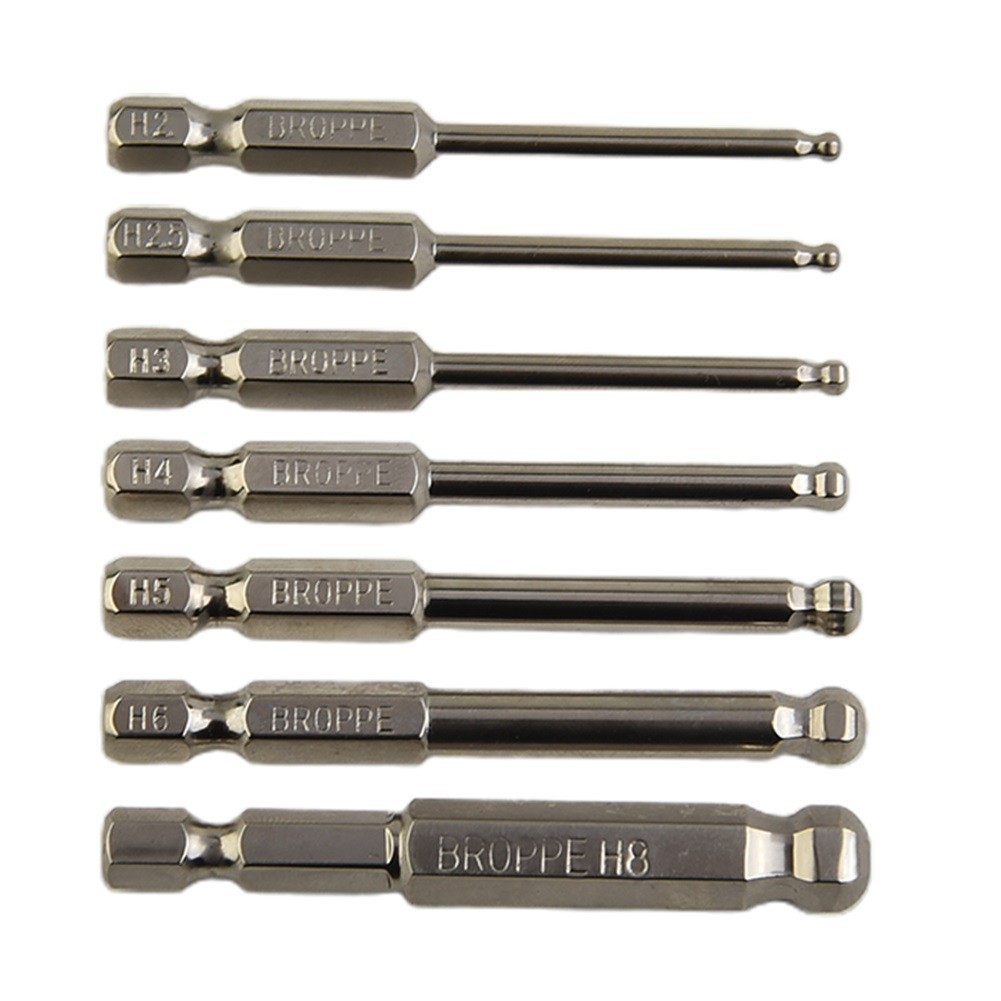 < Welv > 1 Mũi tuốc nơ vít lục giác đầu bi Hệ mét Mũi lục giác dài 65mm Bit trình điều khiển từ tính