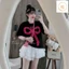 sét bộ đồ nữ hot trend form rộng quần rộng thể thao+mix áo phông nam nữ