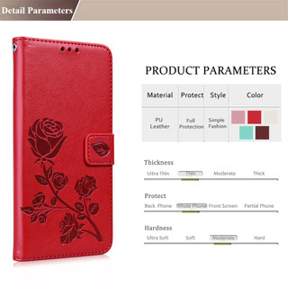 Ốp Da Nữ Sang Trọng Cho OPPO A5 A9 A36 A76 A96 A15 A16 A16K A17 A5 A3S A7 A5S A12 A57 A57S A78 A58 A38 A18 Reno 7Z 8T 10Pro Ví Lật Hoa Hồng Nổi Vỏ