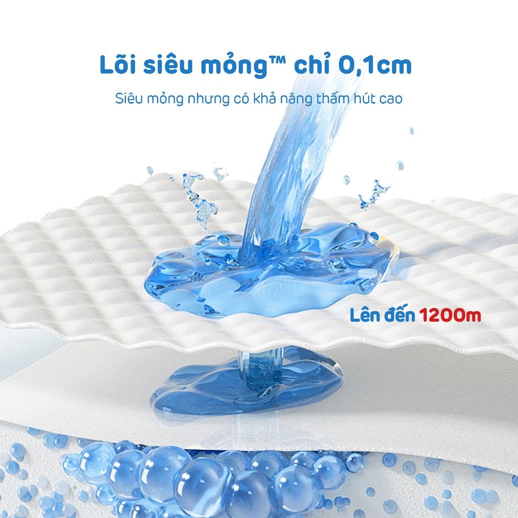 Tã/Bỉm Dán Cao Cấp Aiwibi Light Feather Cho Bé Siêu Thấm Hút, Chống Tràn - Gói Lớn S/M/L/XL
