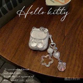 Ốp lưng AirPods 4 trong suốt mềm mại tương thích cho bé gái Kitty Cat, vỏ AirPods Pro 2, AirPods 3