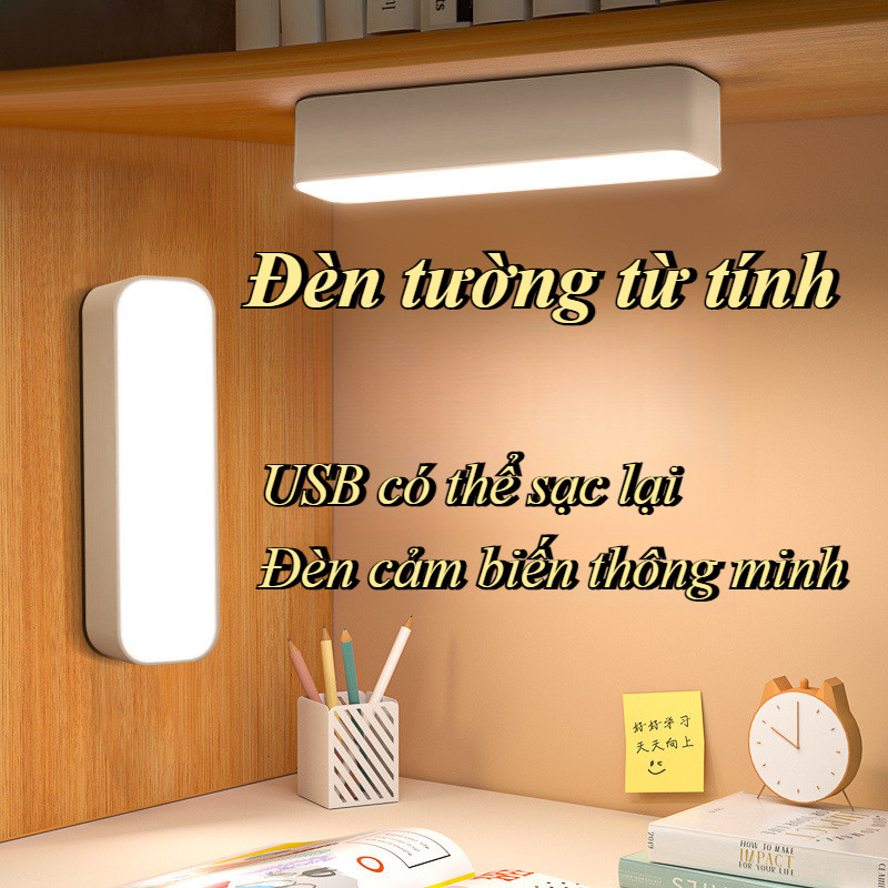 Đèn bàn đa chức năng phòng ngủ nam châm treo tường đèn LED,USB có thể sạc lại,Đèn đọc sách