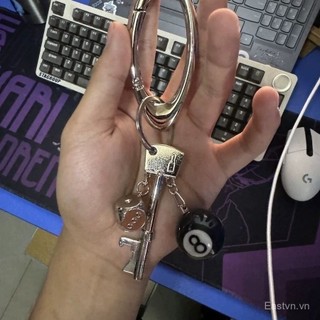 [Keychain] Móc khóa Cleanfit màu đen, hình xúc xắc bạc tám, móc khóa rắn, móc khóa xe hơi, phụ kiện thời trang cho nam và nữ EERZ
