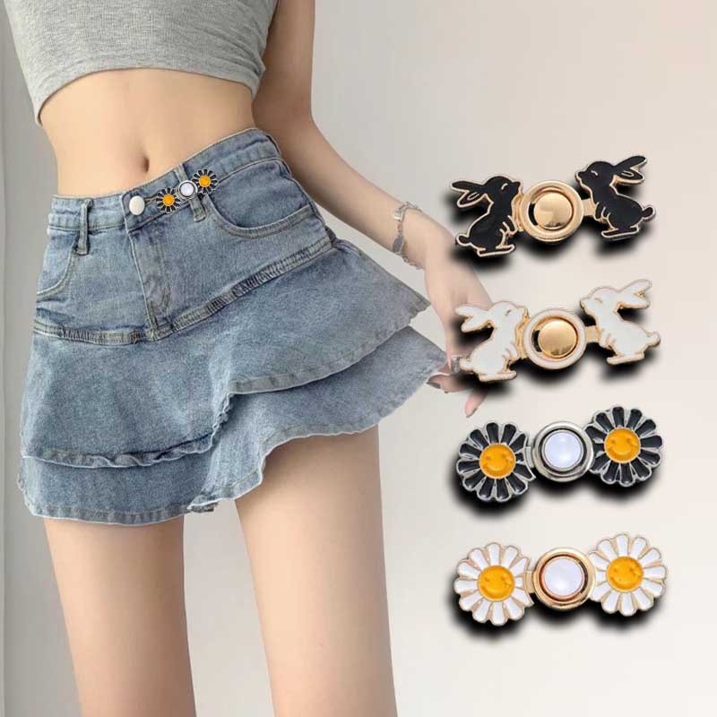 [Yunyuan] Không có nút đóng đinh và thắt lưng Quần jean có thể điều chỉnh và tháo rời Vòng eo mà không cần đục lỗ Quần bó sát lớn và nhỏ