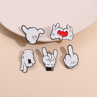 Hoạt Hình Sáng Tạo Cử Chỉ Men Trâm Dễ Thương Cá Tính Ngón Tay Cái Huy Hiệu Ba Lô Phụ Kiện Quà Tặng Cho Bạn Bè