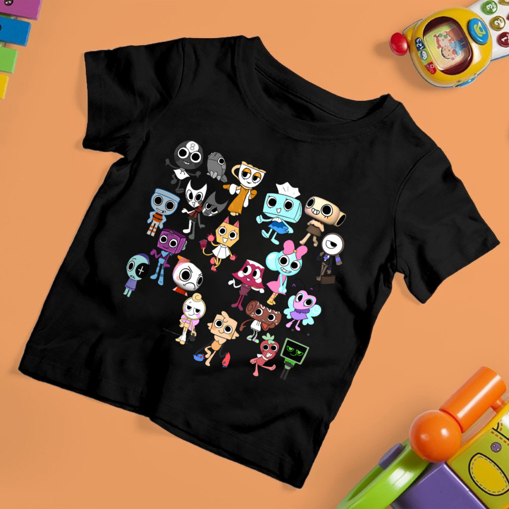 Áo thun trẻ em Dandy's World in hình hoạt hình hài hước, mềm mại và thoáng khí cho trang phục thường ngày mùa hè của trẻ em
