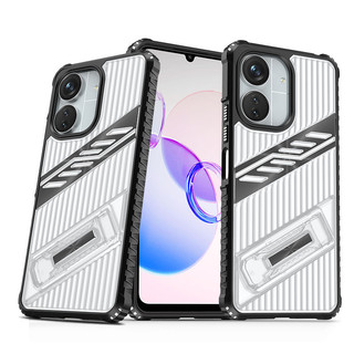 Dành cho Xiaomi 13T / 13T Pro / Redmi 13C / Turbo 4 Ốp điện thoại PC cứng trong suốt TPU mềm tích hợp chân đế ẩn Chống rơi Vỏ mỏng chống sốc
