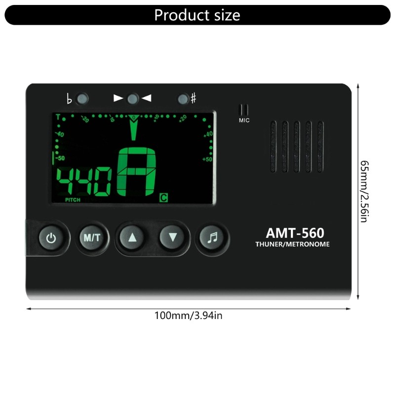 Cinna Digital Metronome Tuner Tone Generator 3 trong 1 Công cụ âm nhạc Điện tử Metronome Guitar Tuner cho Bass Violin Ukule