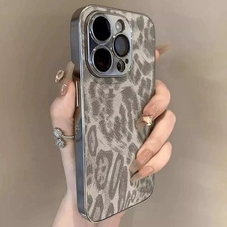 Ốp Điện Thoại In Hình Da Báo Sang Trọng Cho iPhone 11 12 13 14 15 16 Pro Max Plus Chống Sốc Bumber Trường Hợp