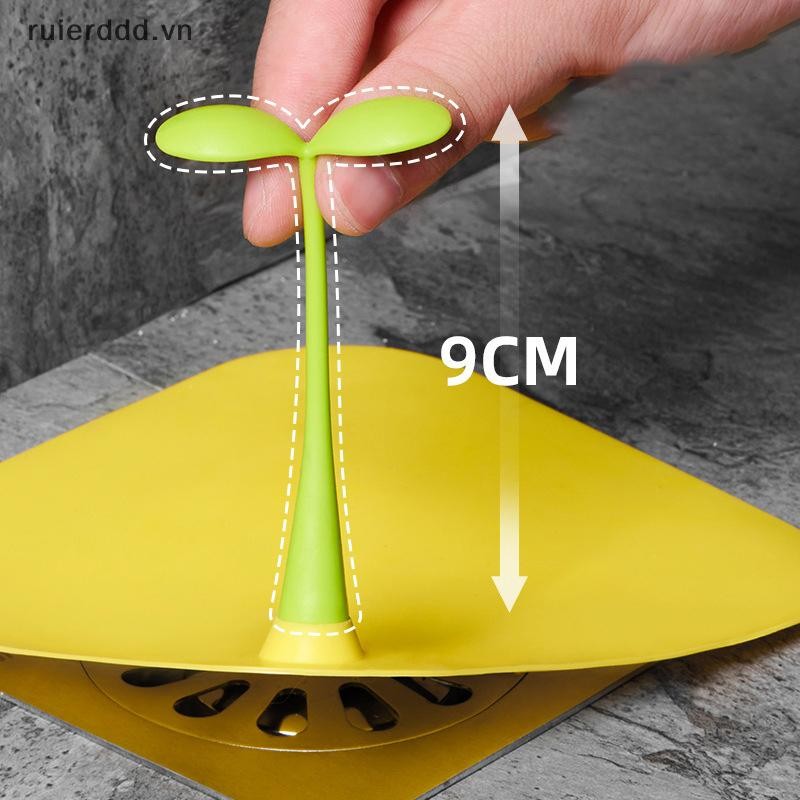 # Ruierdd # Plugs Small Grass Sprouts Sewer Bean Sprouts Shape Deodorant Mat Silicone Anti-insect Chống mùi Sàn thoát nước Bồn tắm nhà bếp.