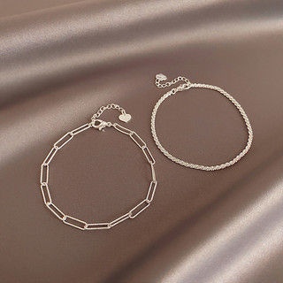 Vòng tay đôi Bạc đầy sao Vòng tay đôi với người yêu đơn giản dành cho nữ Thiết kế thích hợp Thời trang Đề cao tình yêu cho nam và nữ Một cặp