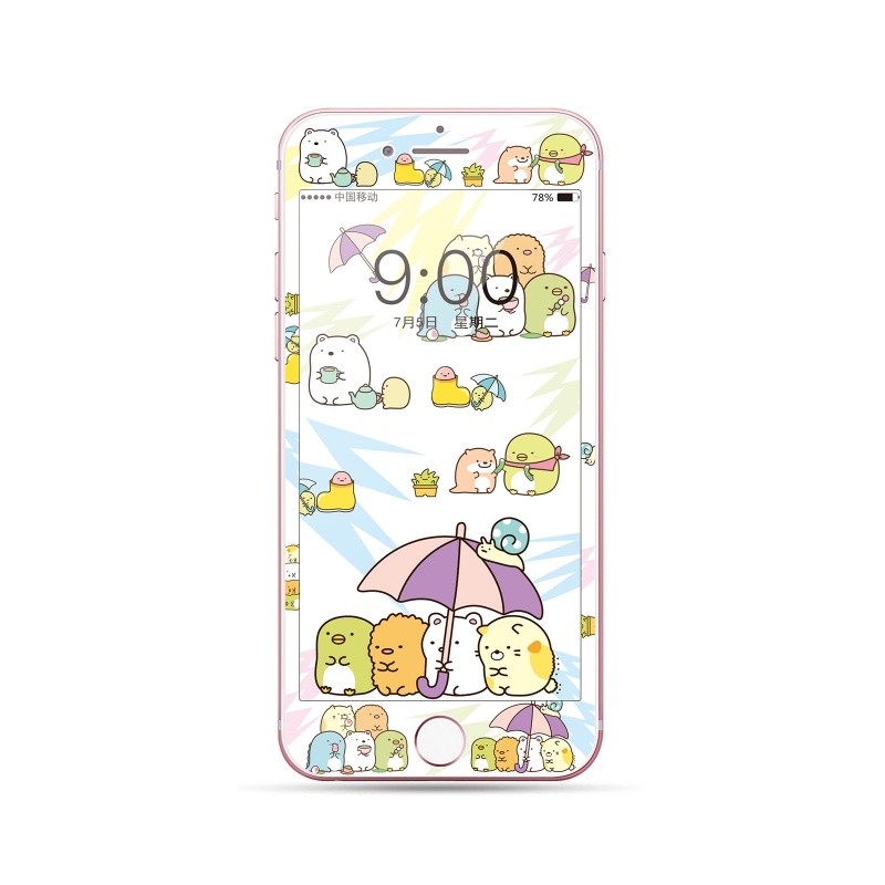 3d 9H Phim Hoạt Hình Bảo Vệ Màn Hình 4.7 5.5 inch Kính Cường Lực Cho iphone 5 5s 4 4s se 6 6s 7 8 plus se2 se3