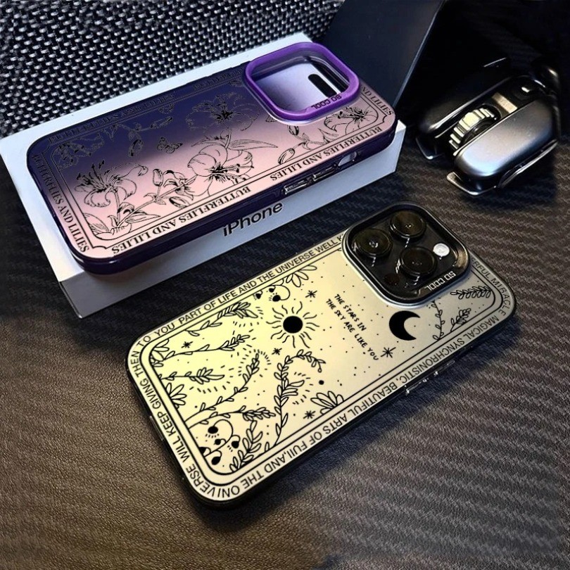 Ốp điện thoại mạ điện mặt trăng tươi sao bạc IMD cho Tecno CAMON 30S 30 POP9 Spark GO1 30C 10Pro 8c 9 6Go 10 10C 20 20C Ốp lưng chống sốc