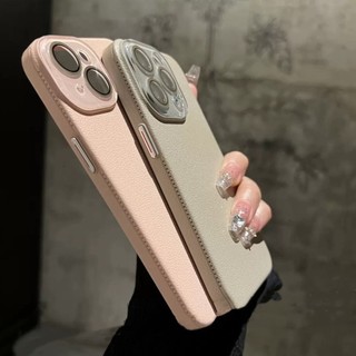 Cao Cấp Mới Titan Prime Màu Vải Lanchee Họa Tiết Da Pha Lê Camera Dành Cho IPHONE 15 14 13 12 11 Pro Max Ốp điện thoại 15PLUS Chống Sốc PC Ốp điện thoại Cứng