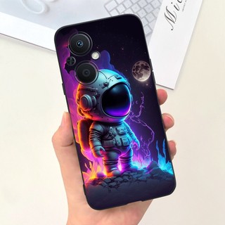 Oppo Reno7 Z 5G / Reno8 Z 5G Vỏ hoạt hình phi hành gia khủng long mèo dễ thương Reno 7Z 8Z 5G CPH2343 Vỏ điện thoại Silicon mềm màu kẹo