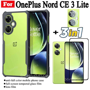 Ốp điện thoại Oneplus Nord CE4/CE3/Nord 3/N30 5G/N30 SE/1+ ACE 3V/ACE 2V, chống rơi, kính cường lực + film ống kính