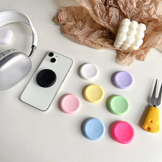Đơn giản Macaroon Tròn Chắc Chắn Mặt Sau Dán Màu Trơn Griptok Giá Đỡ Điện Thoại