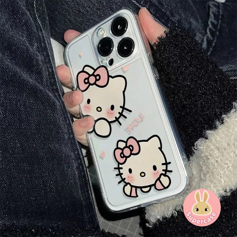 HOT Kitty Cat Hoạt Hình Dễ Thương Ốp Lưng Điện Thoại Samsung Galaxy S20 S10 Plus Note 20 Ultra 10 Plus 10 + S20 + FE S10 + F23 M53 M51 M33 M31s Vỏ Điện Thoại Cô Gái Dễ Thương Trong Suốt