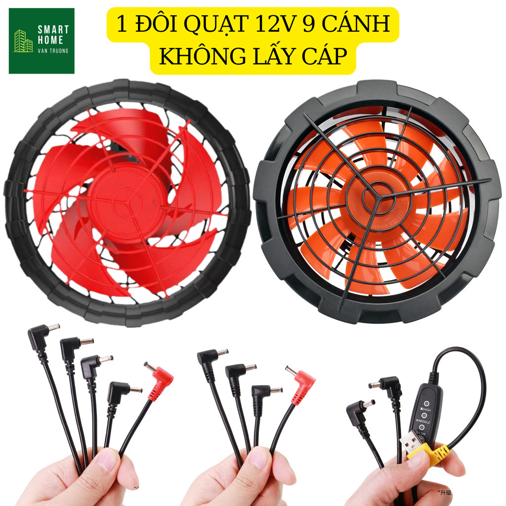 ( Quạt 12v & 7,4v Siêu Mạnh) Quạt Rời Gắn Áo Điều Hoà 12V & 7,4v Không ...