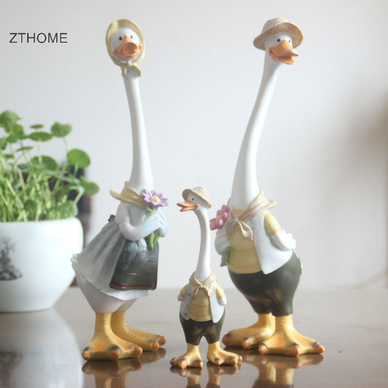 Zthome Vườn Tượng Nhựa Vịt Thủ Công Các Bức Tượng Vịt Thành Viên Gia Đình Sân Đồ Trang Trí Tác Phẩm Nghệ Thuật Điêu Khắc Động Vật Trang Trí Nhà Hiện Đại HOT