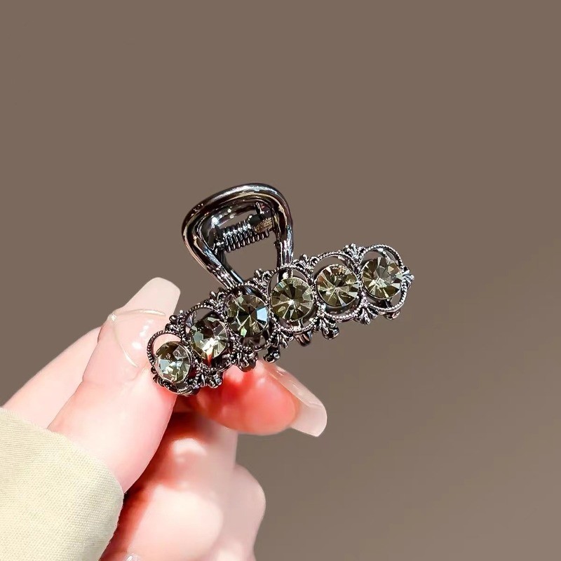 Mauropoli [Sẵn Sàng] Kim Cương Giả Cao Cấp Kích Thước Nhỏ Lấy Kẹp Nữ Phong Cách Mới Súng Đen Kẹp Tóc Kim Loại Kẹp Tóc Nổ Tóc Gãy Mũ Đội Đầu