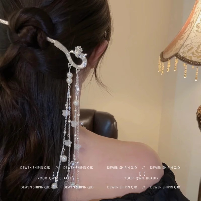 Phong Cách Cổ Phượng Hoàng Tua Rua Kẹp Tóc Mới Phong Cách Trung Hoa Hanfu Sườn Xám Phong Cách Dài Kẹp Tóc Nữ Kẹp Tóc Mũ Đội Đầu
