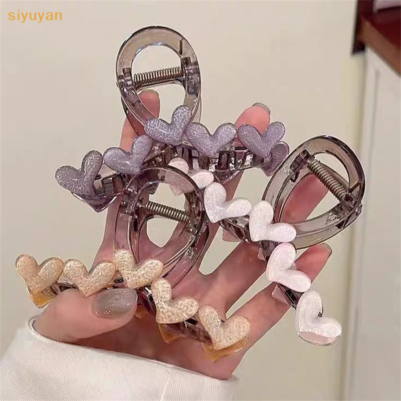 Siyuyan Mới Ngọt Ngào Trong Suốt Trái Tim Vuốt Tóc Cho Nữ Cô Gái Thanh Lịch Tình Yêu Vuốt Tóc Kẹp Tóc Thời Trang Phụ Kiện Tóc VN