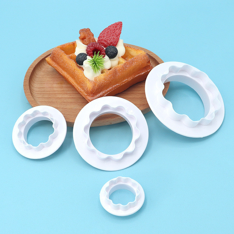 4 Hai Mặt Tròn Cắt Bánh Quy Khuôn Váy DIY Cắt Dụng Cụ Nhà Bếp Mô Phỏng Trang Trí Bánh Khuôn DIY Khuôn Nướng Bánh