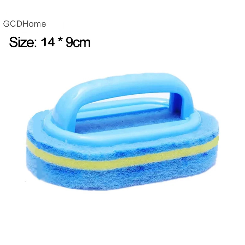 Gcdhome Bàn chải làm sạch dày có tay cầm, mút xốp lau bếp/phòng tắm, tẩy vết bẩn gạch ngói, bồn tắm, dụng cụ vệ sinh HOT